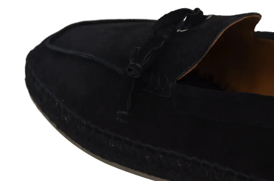 Erkek Siyah Süet Püskül Detaylı Loafer