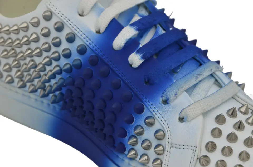 Erkek Beyaz Mavi Sprey Efektli Sneaker