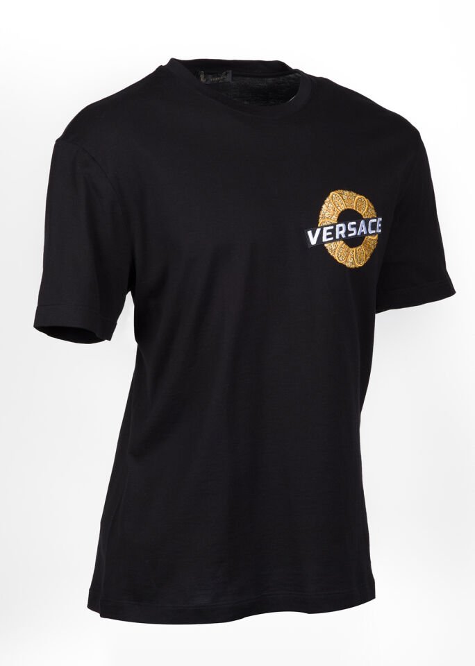 Erkek Siyah Nakış Detaylı T-Shirt