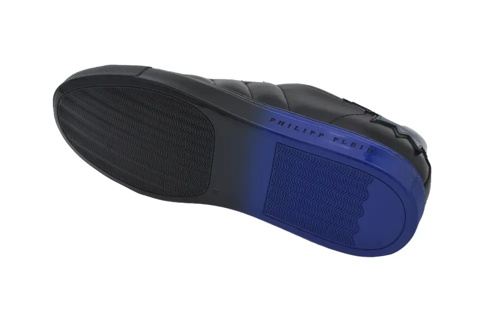 Erkek Siyah Lacivert Deri Sneaker
