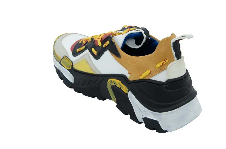 Erkek Kırmızı Sarı Bağcık Detaylı Sneaker