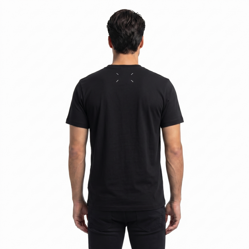 Erkek Siyah Kartal Figürlü T-Shirt