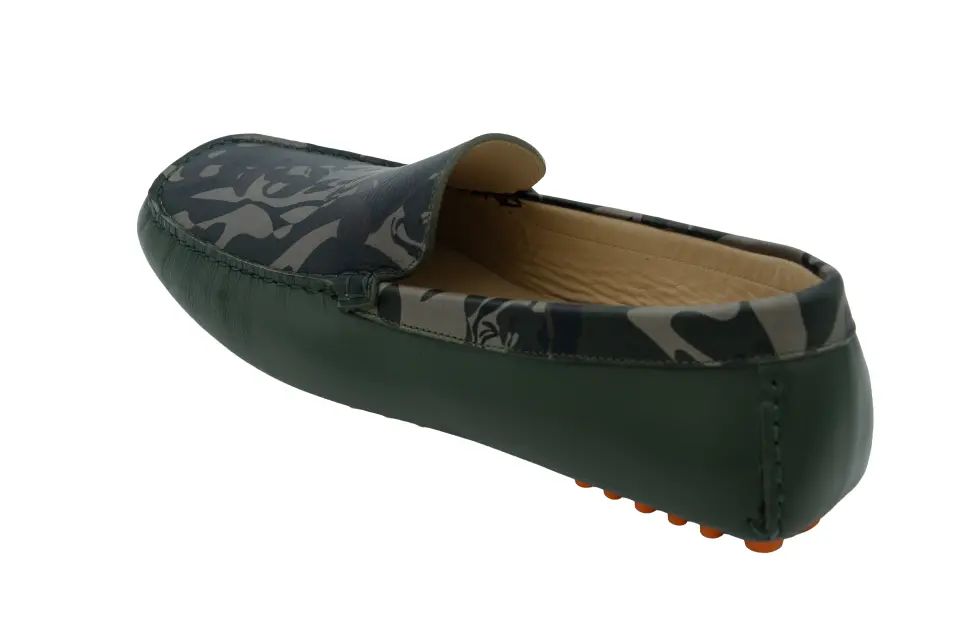 Erkek Kamuflaj Desenli Deri Loafer