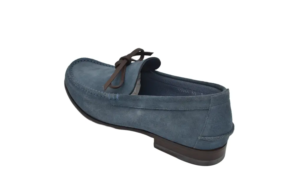 Erkek Mavi Süet Loafer