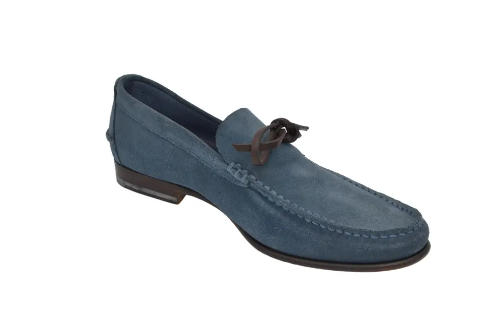 Erkek Mavi Süet Loafer