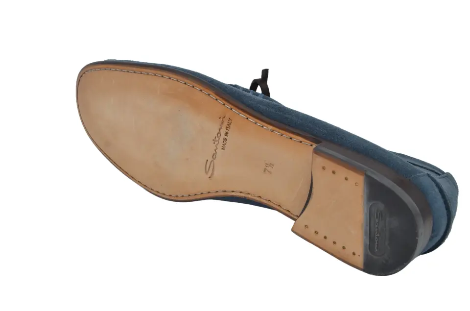 Erkek Mavi Süet Loafer
