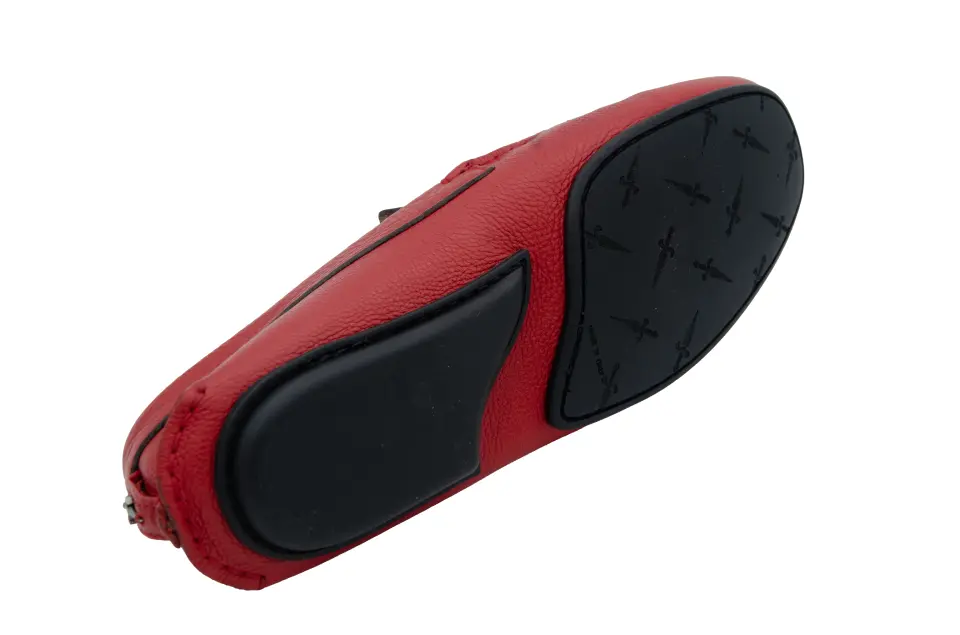 Erkek Kırmızı Tokalı Deri Loafer