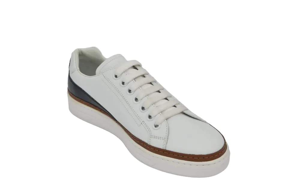 Erkek Beyaz Kauçuk Tabanlı Sneaker