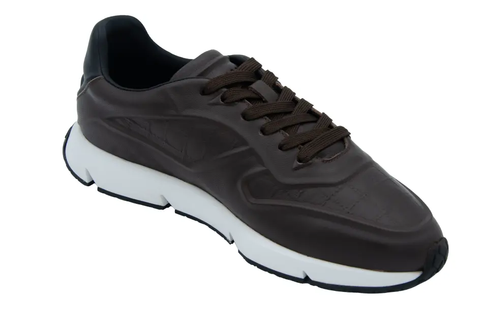 Erkek Kahverengi Deri Sneaker