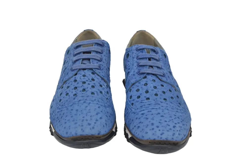 Erkek Mavi File Detaylı Sneaker