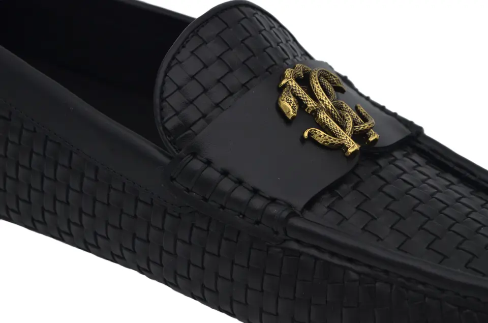 Erkek Siyah Örgü Dokulu Loafer