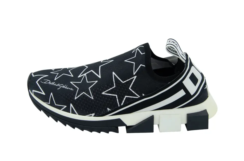 Erkek Siyah Yıldız Desenli Oversize Sneaker