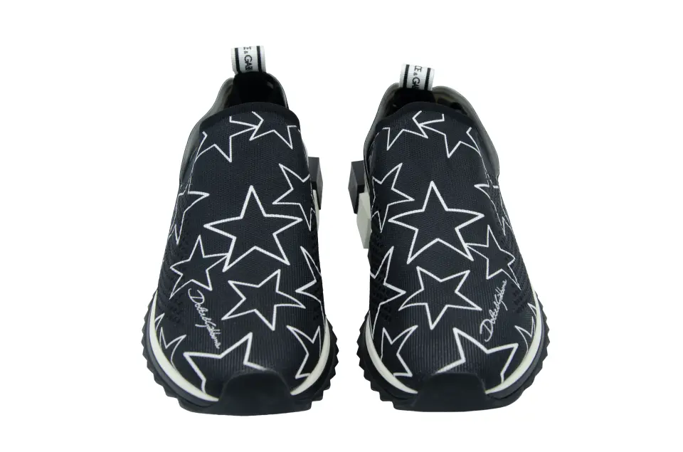 Erkek Siyah Yıldız Desenli Oversize Sneaker