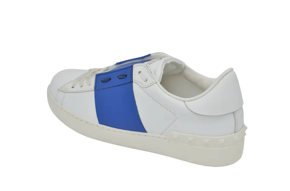 Erkek Beyaz Logo Bantlı Deri Sneaker