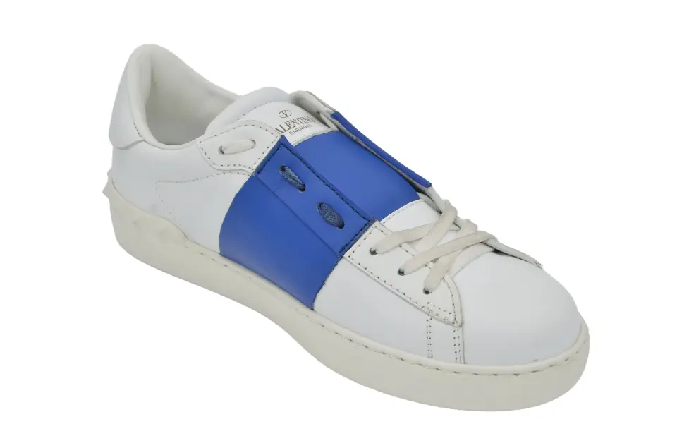 Erkek Beyaz Logo Bantlı Deri Sneaker
