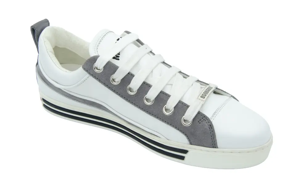 Erkek Beyaz Gri Detaylı Oversize Sneaker